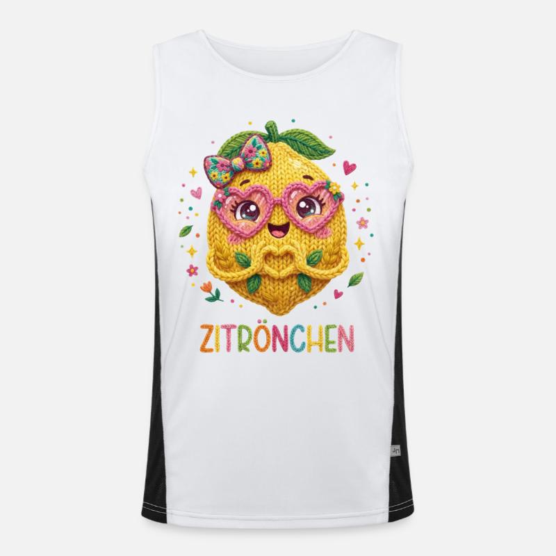 Zitrone Zitrönchen Funktionelles Kontrast-Tank Top für Männer 