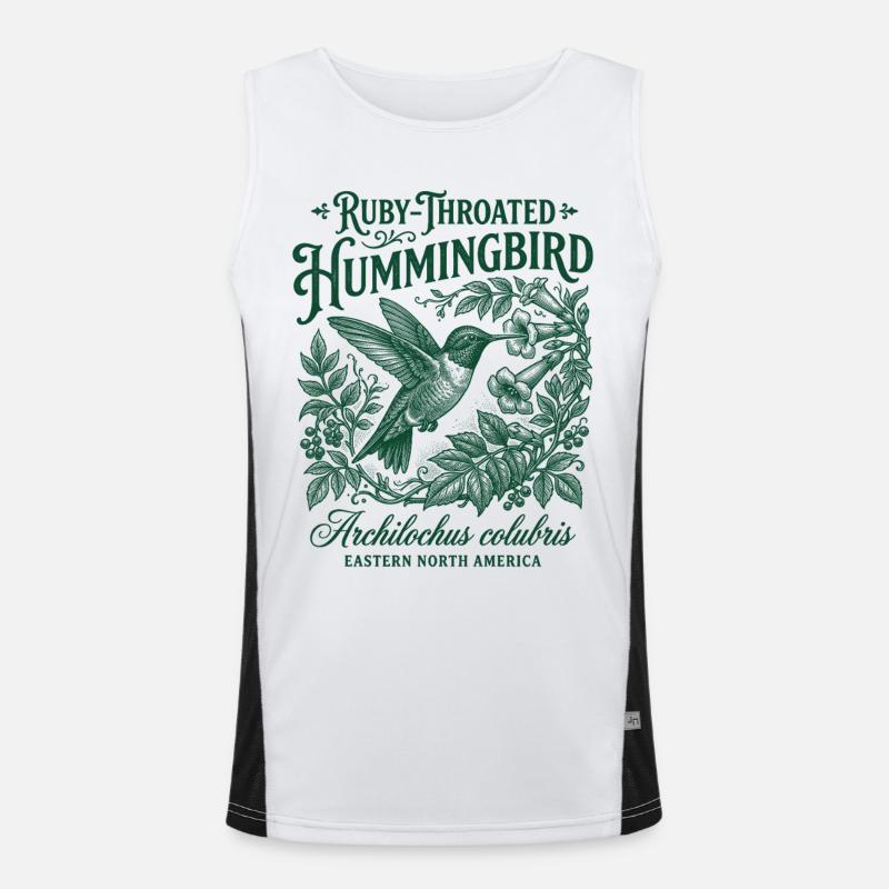 Ruby Throated Hummingbird Colibri - Men's Functional Contrast Tank Top  - white/black