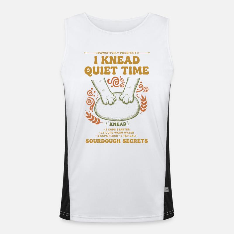 Sauerteig knete ich ruhige Zeit Brotbacken Funktionelles Kontrast-Tank Top für Männer 