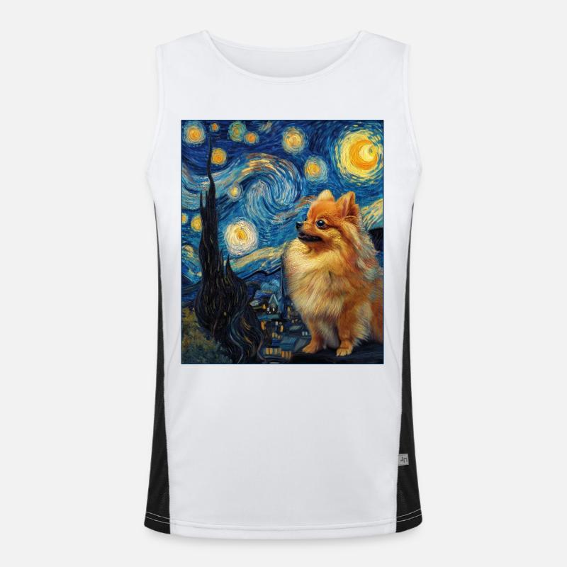 Zwergspitz Spitz Pomeranian - Men's Functional Contrast Tank Top  - white/black