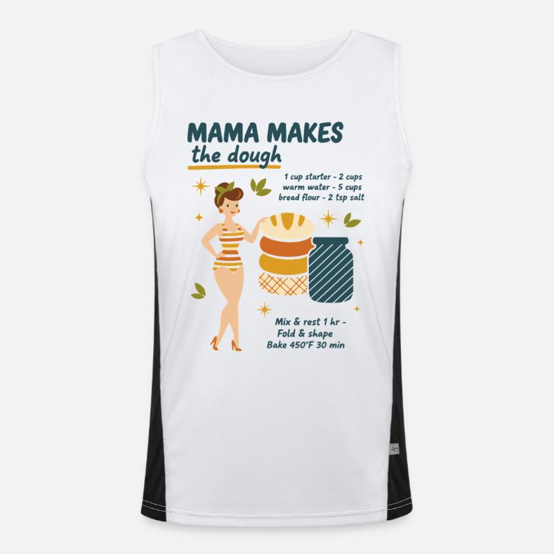 Sourdough Bread Baking Mama Makes The Dough Baker Men's Functional Contrast Tank Top 