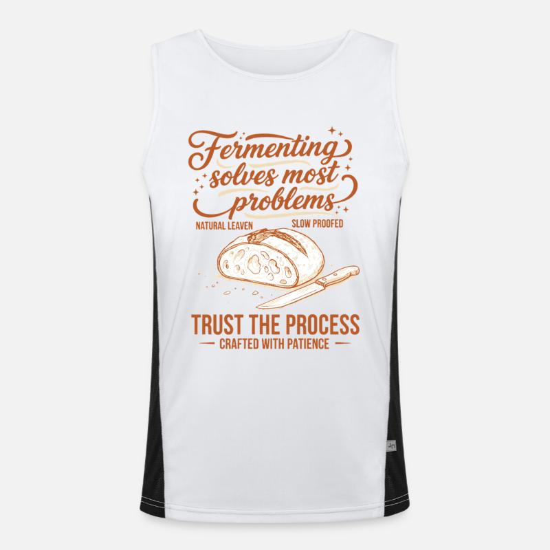 sourdough Fermenting Solves Problems - Men's Functional Contrast Tank Top  - white/black