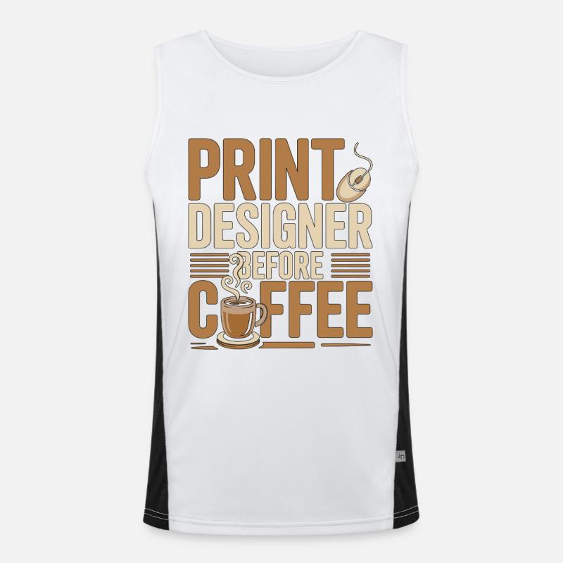 Designer d’impression avant graphiste Amant du café Débardeur respirant contrasté Homme 