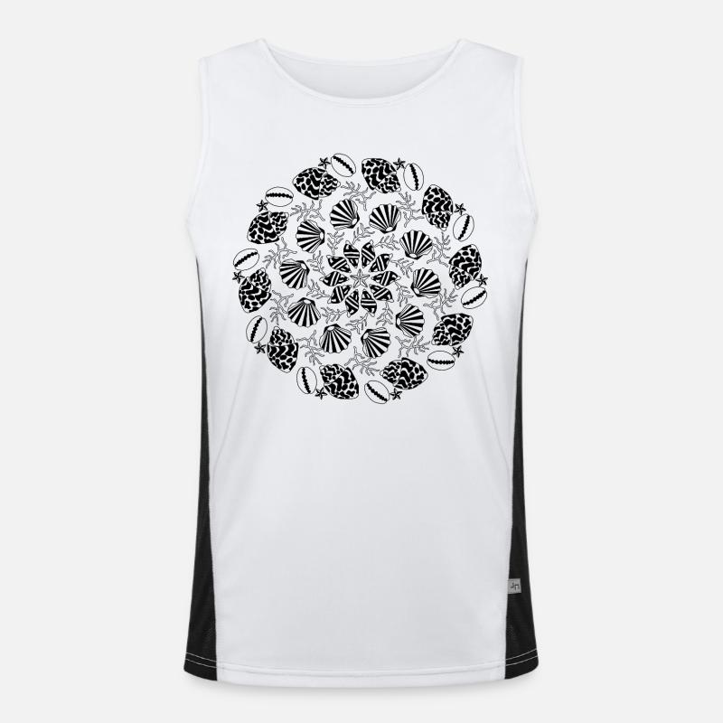 Shell Mandala black and white - Men's Functional Contrast Tank Top  - white/black