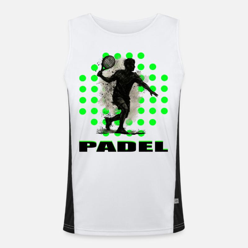 Padel - Men's Functional Contrast Tank Top - white/black