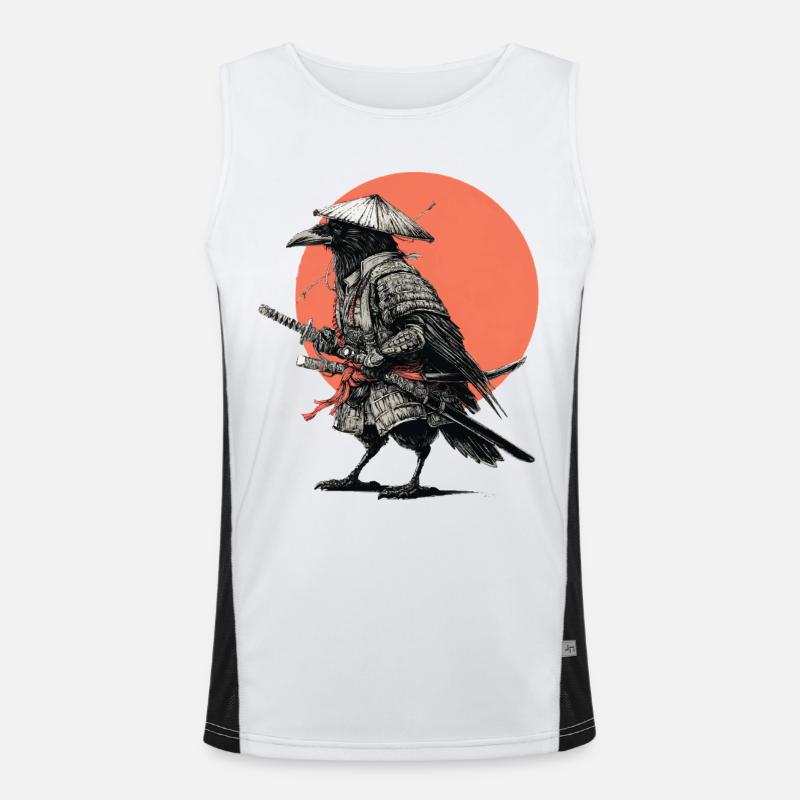 Raven Samurai Armour - Men's Functional Contrast Tank Top  - white/black