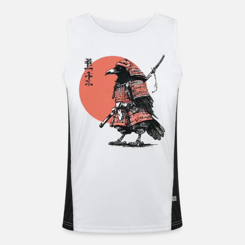 Samouraï Corbeau en Armure Coucher de soleil Débardeur respirant contrasté Homme 