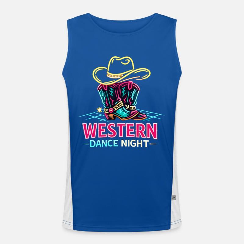 Western Dance Night Funktionelles Kontrast-Tank Top für Männer 