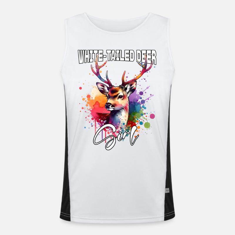 White-Tailed Deer Mädchen Weisswedelhirsch Funktionelles Kontrast-Tank Top für Männer 