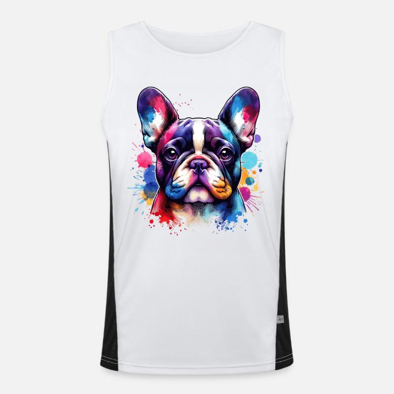 Motif du bouledogue français Débardeur respirant contrasté Homme 