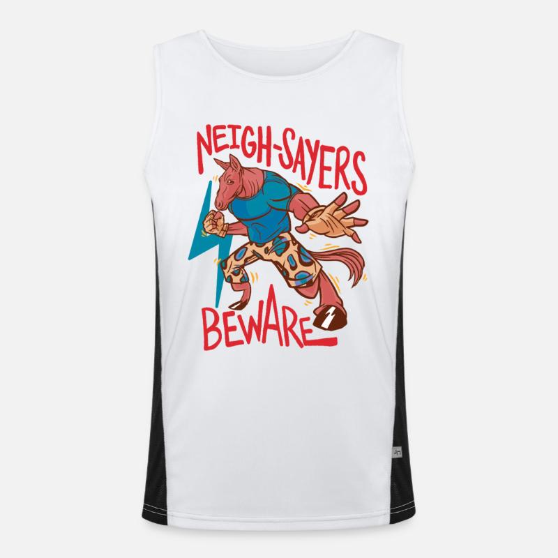 Rider Rider Horse Neigh-Sayers Beware - Men's Functional Contrast Tank Top - white/black