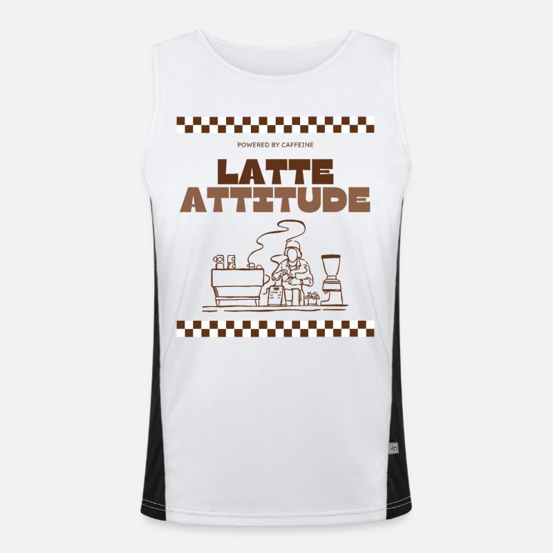 Latte Attitude - Men's Functional Contrast Tank Top - white/black
