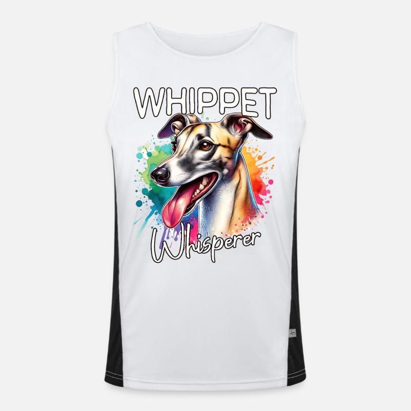 Greyhound Whisperer - Men's Functional Contrast Tank Top  - white/black