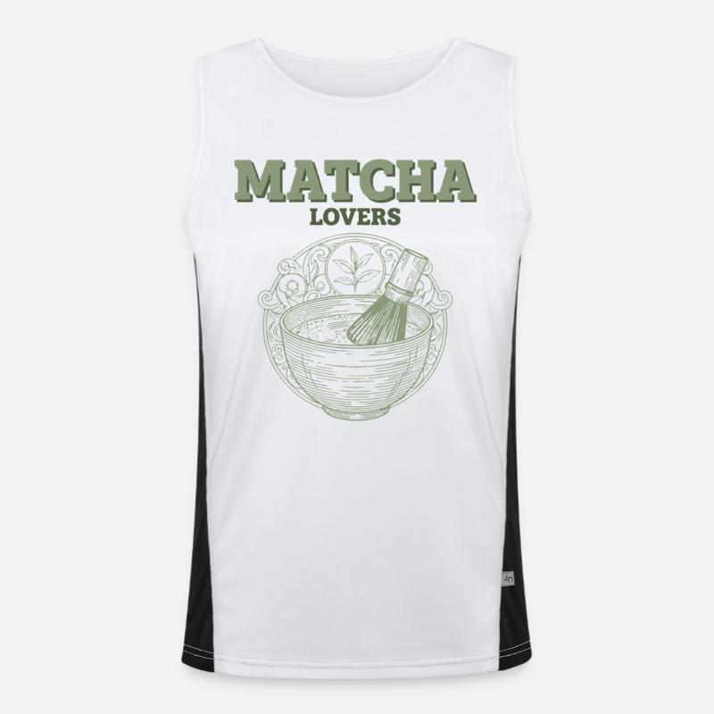 Amateurs de matcha thé vert Matcha Thé Bowl de matcha Débardeur respirant contrasté Homme 