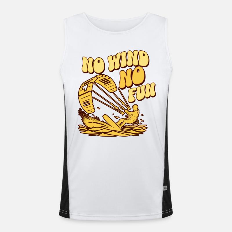 No Wind No Fun - Men's Functional Contrast Tank Top  - white/black