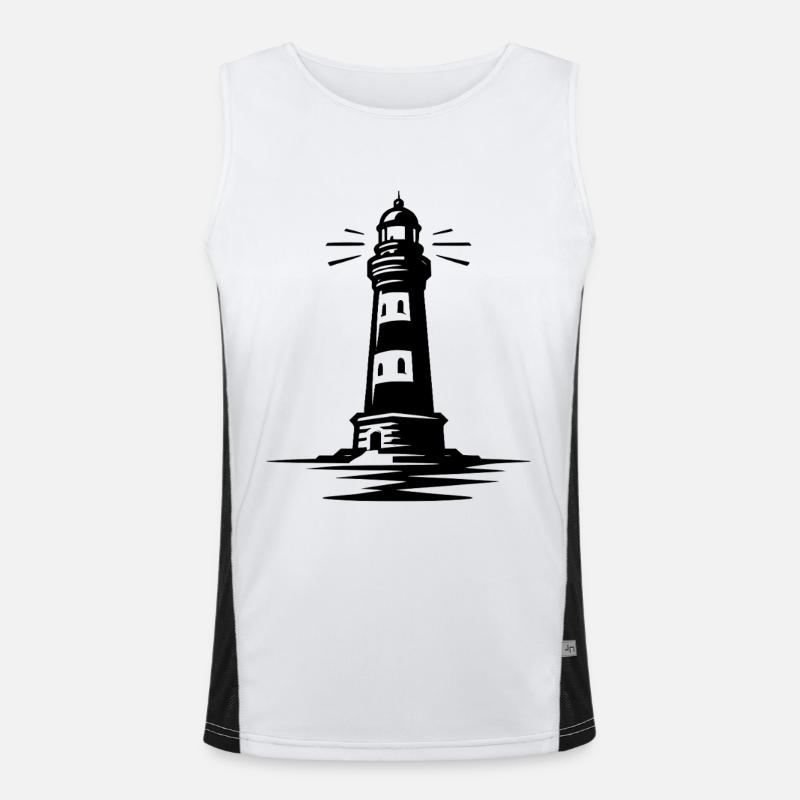 Leuchtturm Funktionelles Kontrast-Tank Top für Männer 