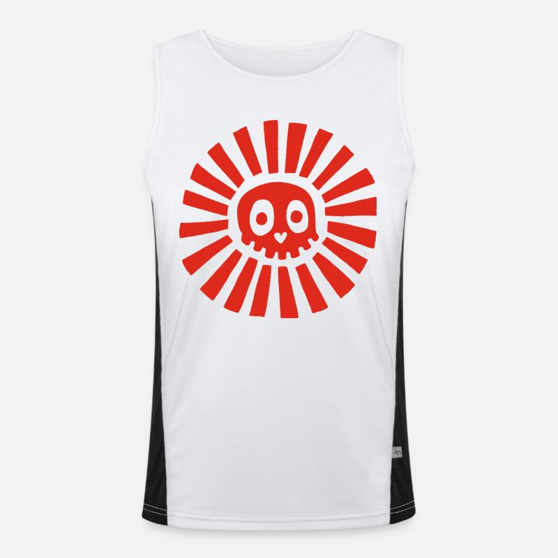 Red Sunny Skull Funktionelles Kontrast-Tank Top für Männer 