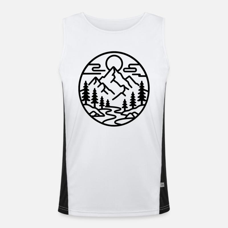 Mountain Forest Emblem - Men's Functional Contrast Tank Top - white/black