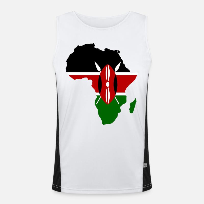 Kenia_Flagge_Afrika_used Funktionelles Kontrast-Tank Top für Männer 