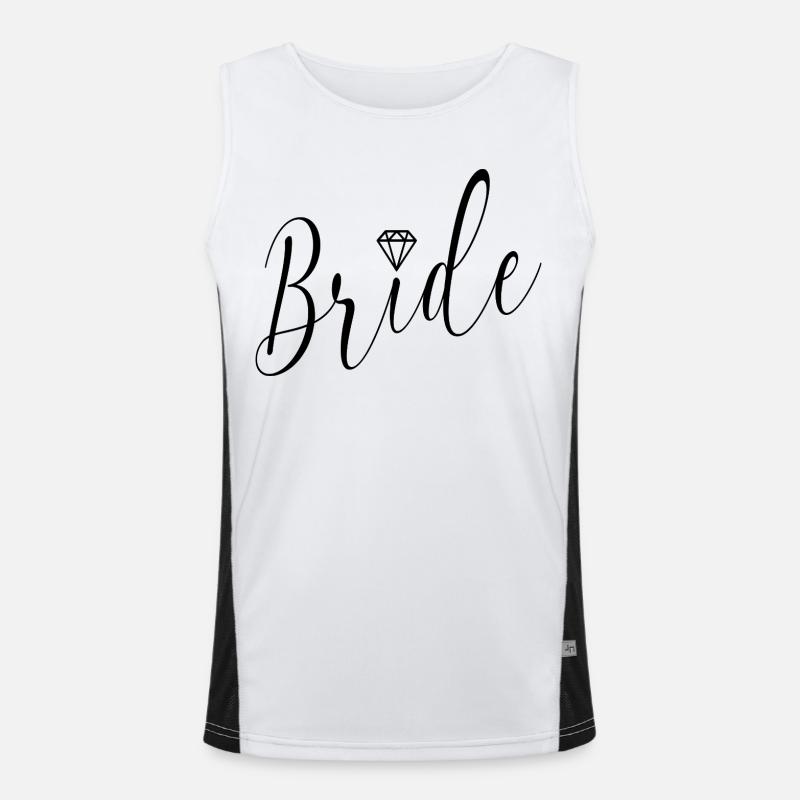 Wedding Bride Diamond - Men's Functional Contrast Tank Top  - white/black