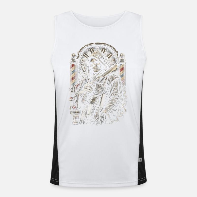 Barber Barbier - Men's Functional Contrast Tank Top  - white/black