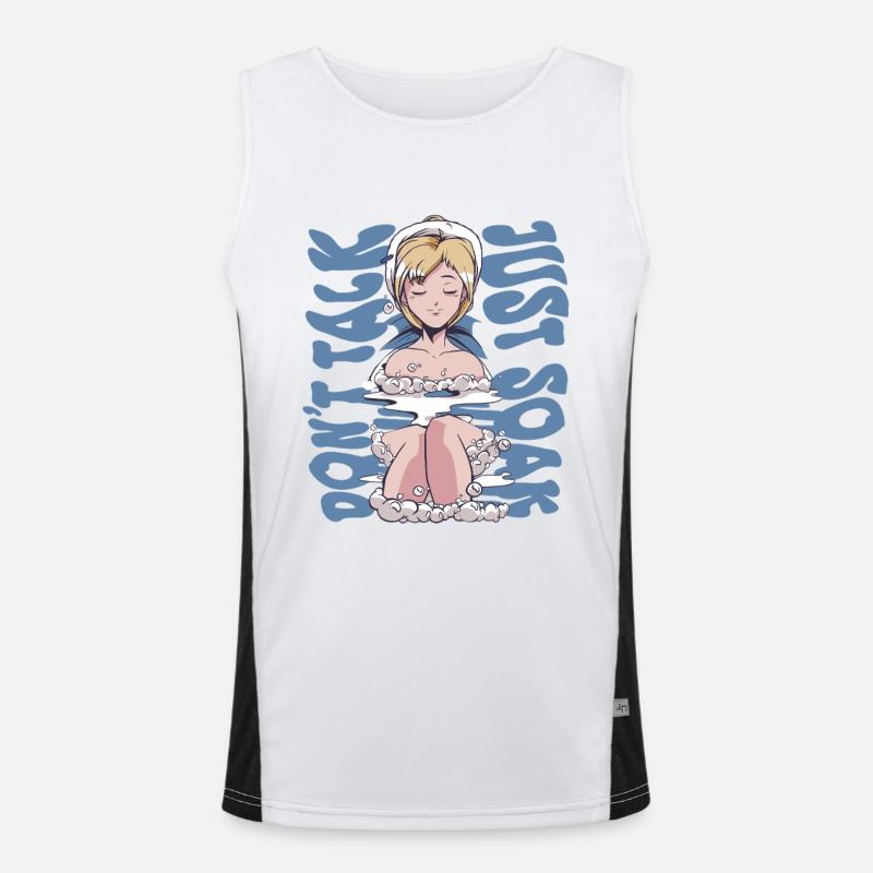 Onsen Hot Spring Bath Dont Talk Just Soak Men's Functional Contrast Tank Top 
