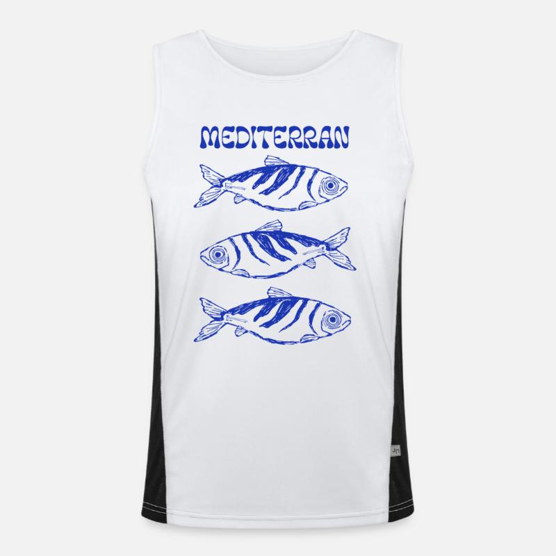 Sardines - Mediterranean Trilogy Men's Functional Contrast Tank Top 