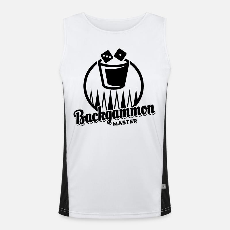 Backgammon Master | Board Game | Gift - Men's Functional Contrast Tank Top  - white/black