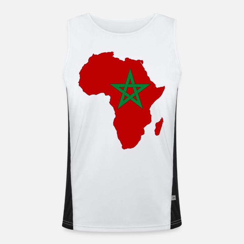 Pavillon du Maroc Afrique Débardeur respirant contrasté Homme 