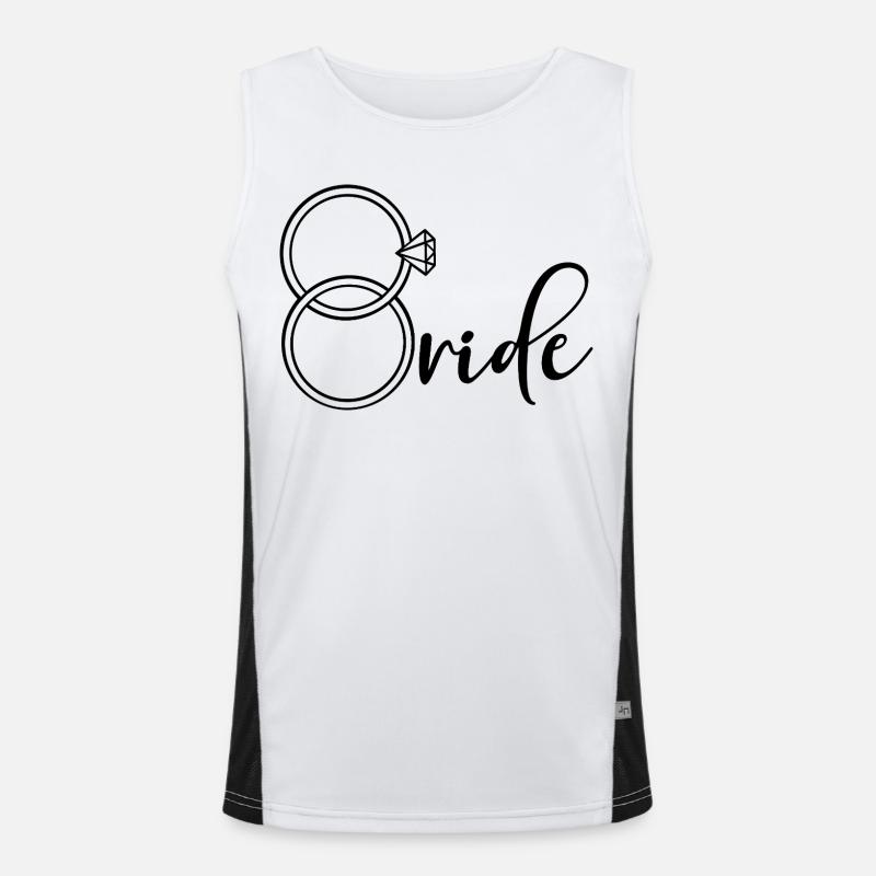 Engagement Ring Bride - Men's Functional Contrast Tank Top  - white/black