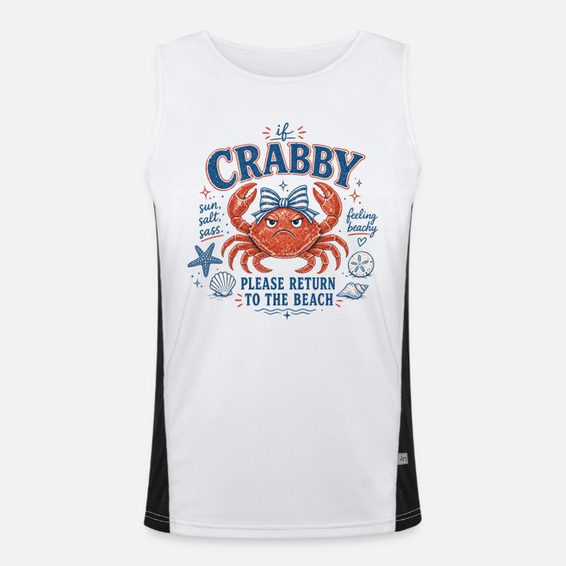 Krabbe - If Crabby – Please Return to the Beach Débardeur respirant contrasté Homme 