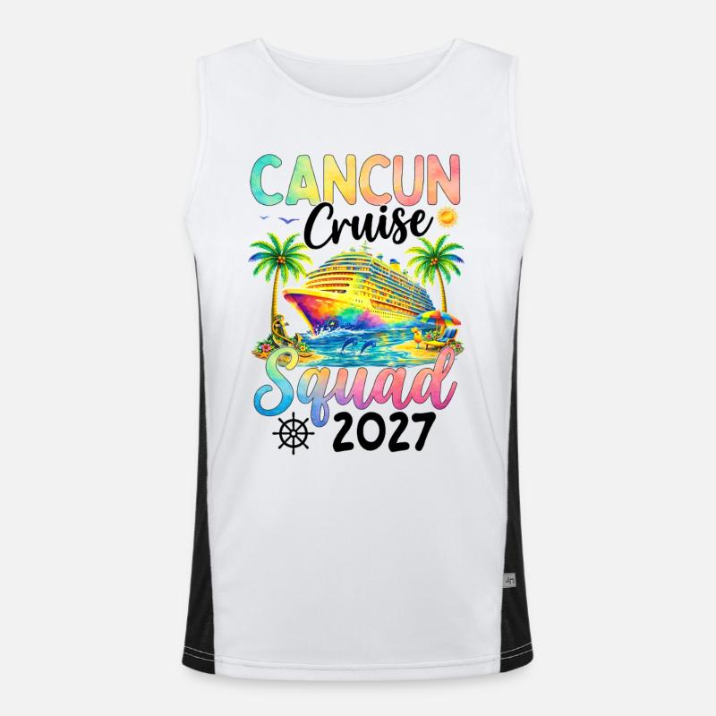 Cancun Cruise Squad 2027 - Men's Functional Contrast Tank Top - white/black