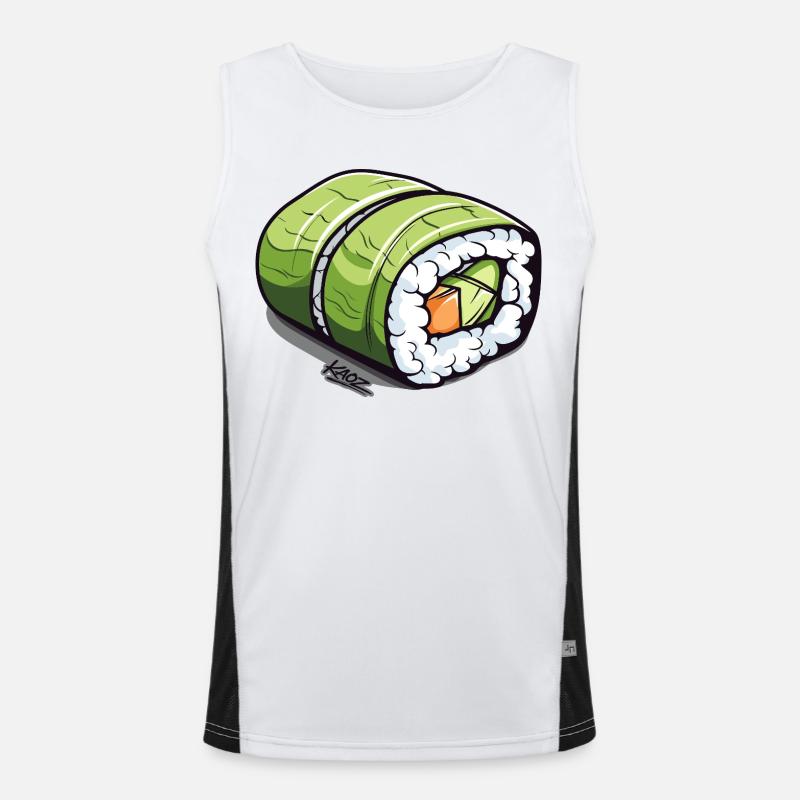 Emerald Green Sushi Roll - Men's Functional Contrast Tank Top - white/black