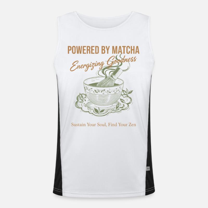 Powered By Matcha Energizing Goodness Zen Tea Men's Functional Contrast Tank Top 