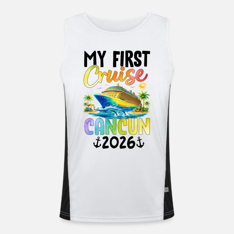 My First Cruise Cancun 2026 Funktionelles Kontrast-Tank Top für Männer 