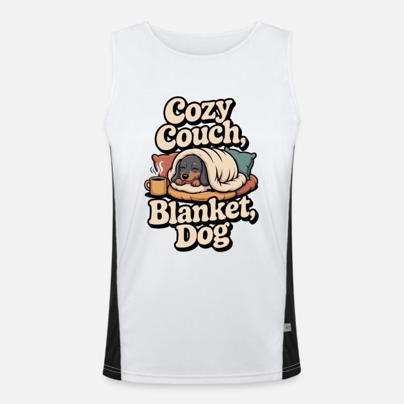 Kuschel Dackel Funktionelles Kontrast-Tank Top für Männer 