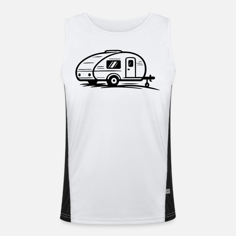 Camping Trailer - Men's Functional Contrast Tank Top  - white/black