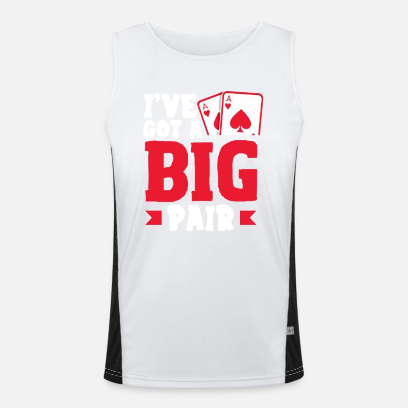 Ich Habe Ein Großes Paar Texas Holdem Poker Funktionelles Kontrast-Tank Top für Männer 