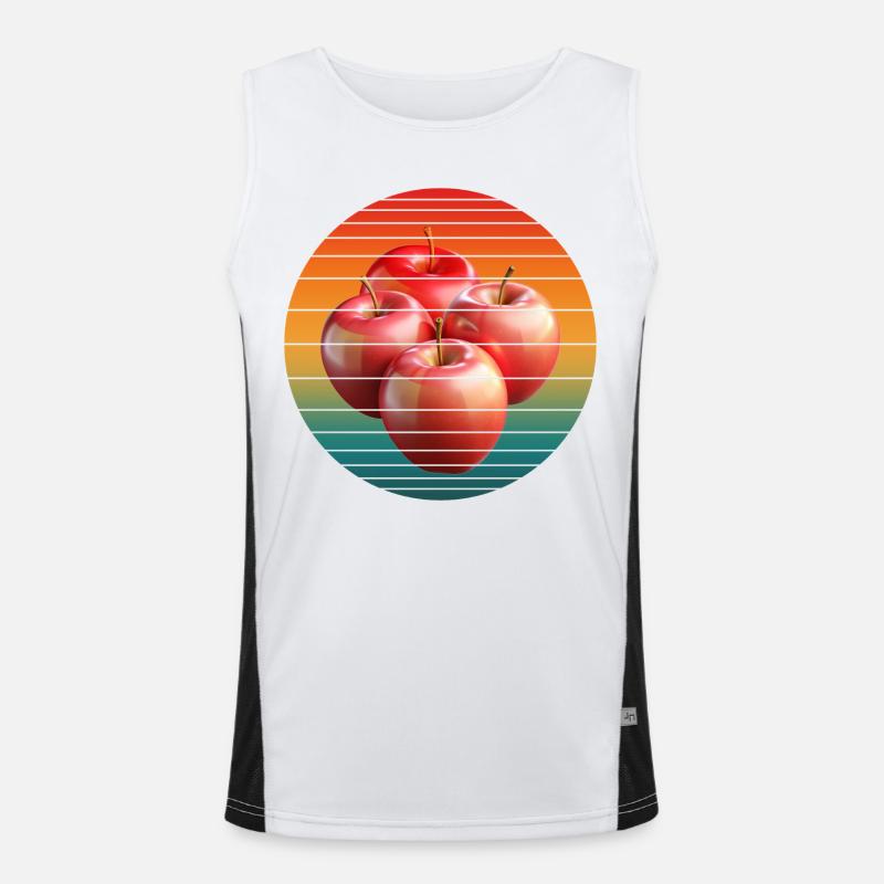 apple fruit - Men's Functional Contrast Tank Top  - white/black