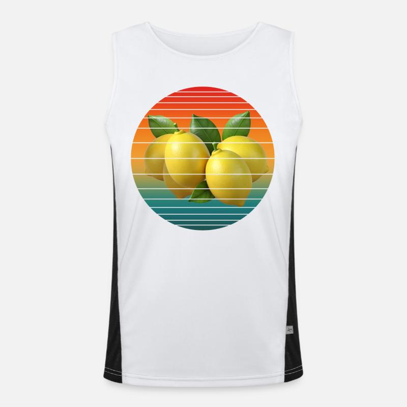 lemon fruit - Men's Functional Contrast Tank Top  - white/black