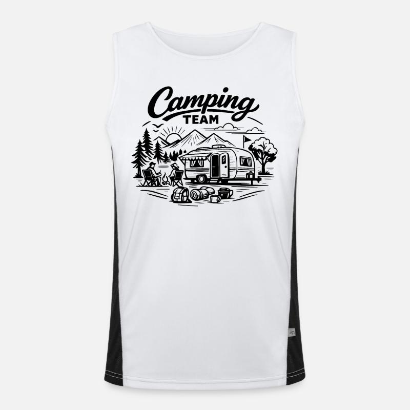 Camping Team Wagon - Men's Functional Contrast Tank Top  - white/black