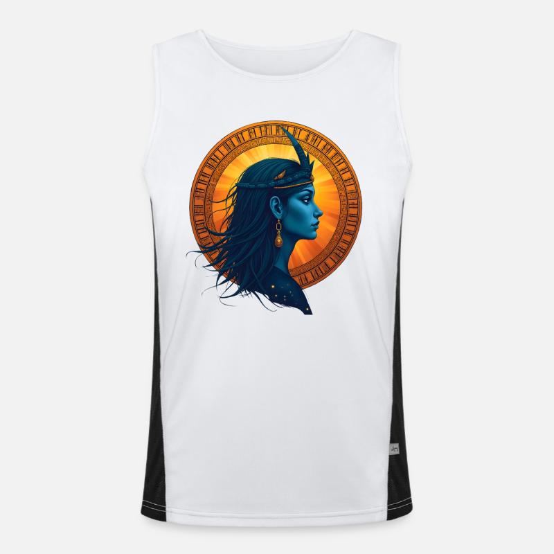Ishtar Awakens – Sumerian Divine - Men's Functional Contrast Tank Top  - white/black