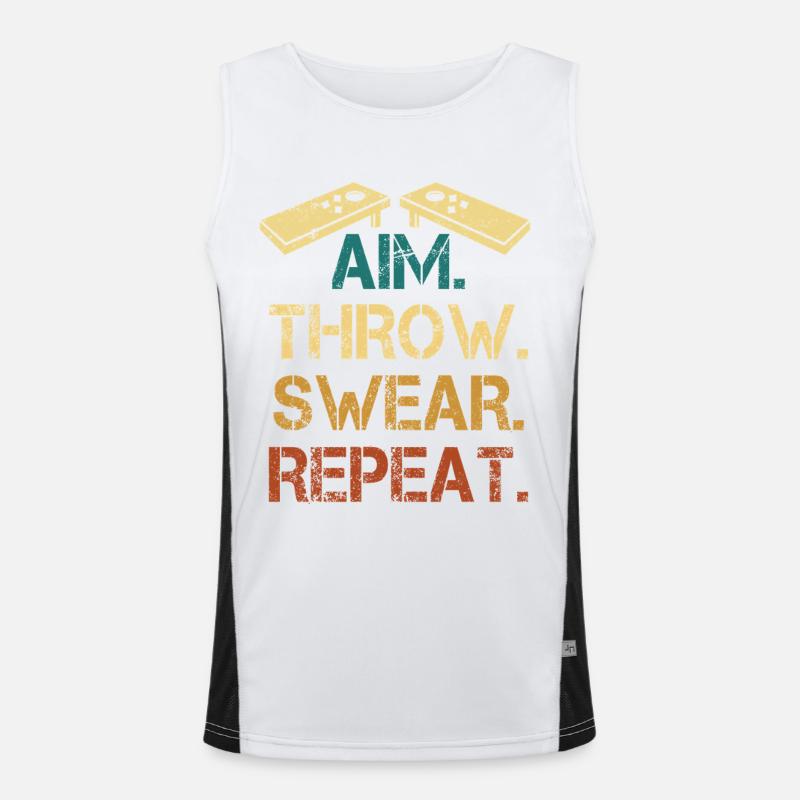 Aim Throw Wear Repeat Tee - Men's Functional Contrast Tank Top  - white/black