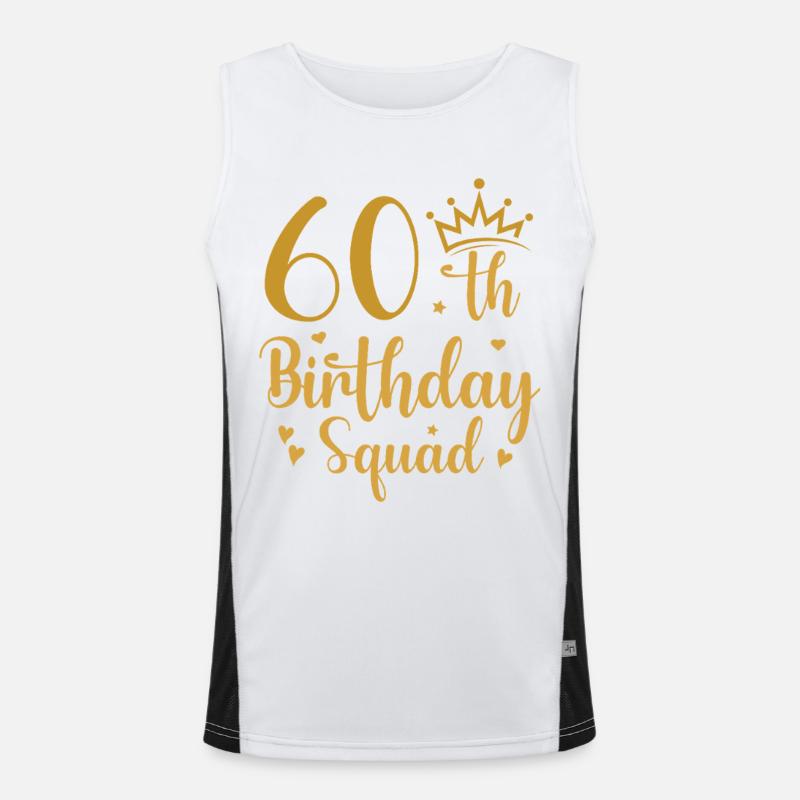 60th Birthday Squad - Men's Functional Contrast Tank Top  - white/black
