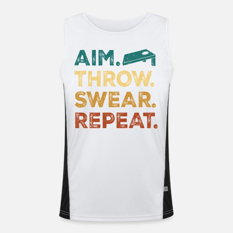Aim. Throw. Wear. Repeat. Men's Functional Contrast Tank Top 
