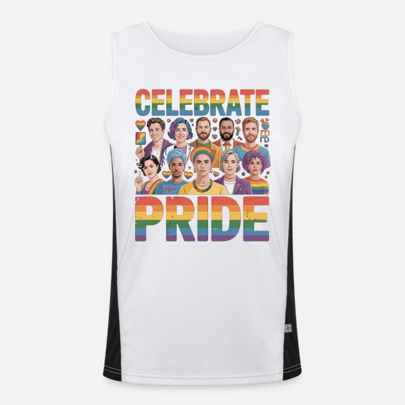 Celebrate Pride LGBT Rainbow Diversity - Men's Functional Contrast Tank Top - white/black