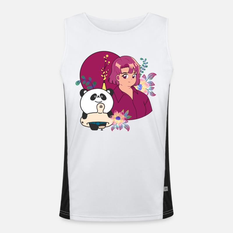 Kawaii Panda & Prothèse d’été Débardeur respirant contrasté Homme 