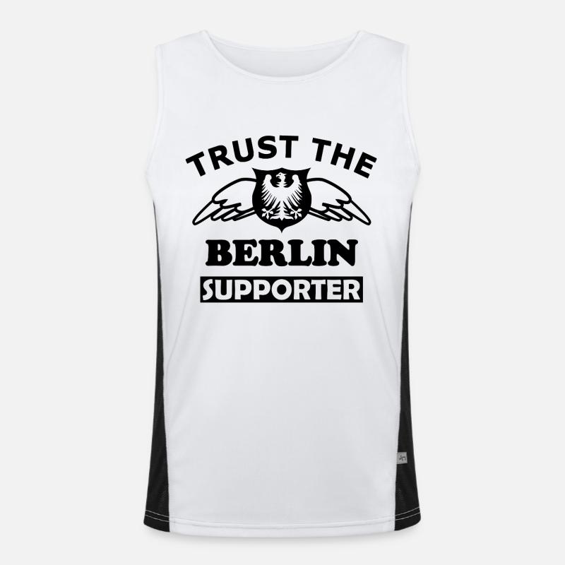 Berlin Text Design White - Men's Functional Contrast Tank Top  - white/black