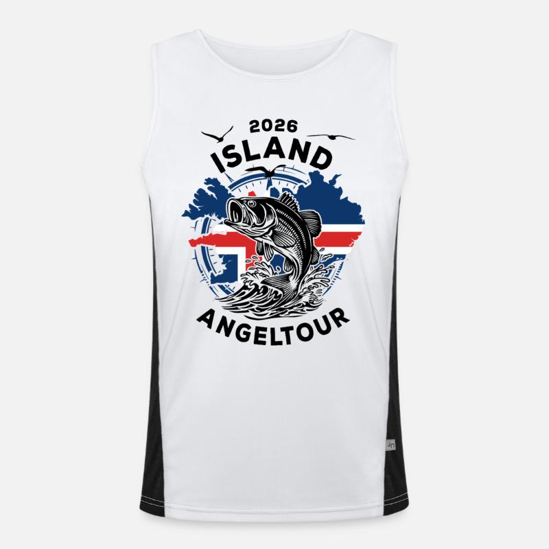 Island Angeltour 2026 Geschenk Funktionelles Kontrast-Tank Top für Männer 