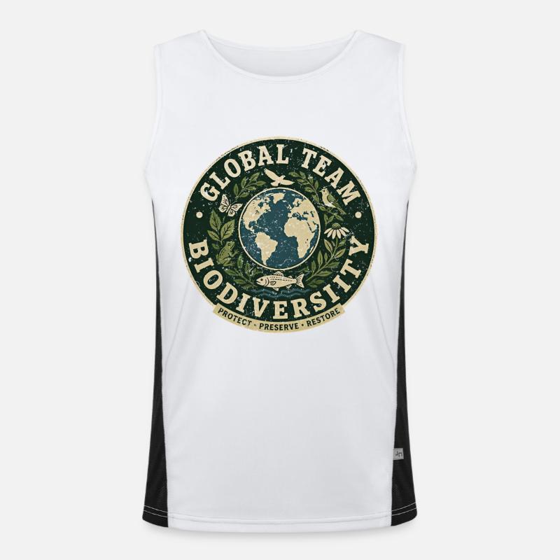 Ecologist Ecology - Men's Functional Contrast Tank Top  - white/black
